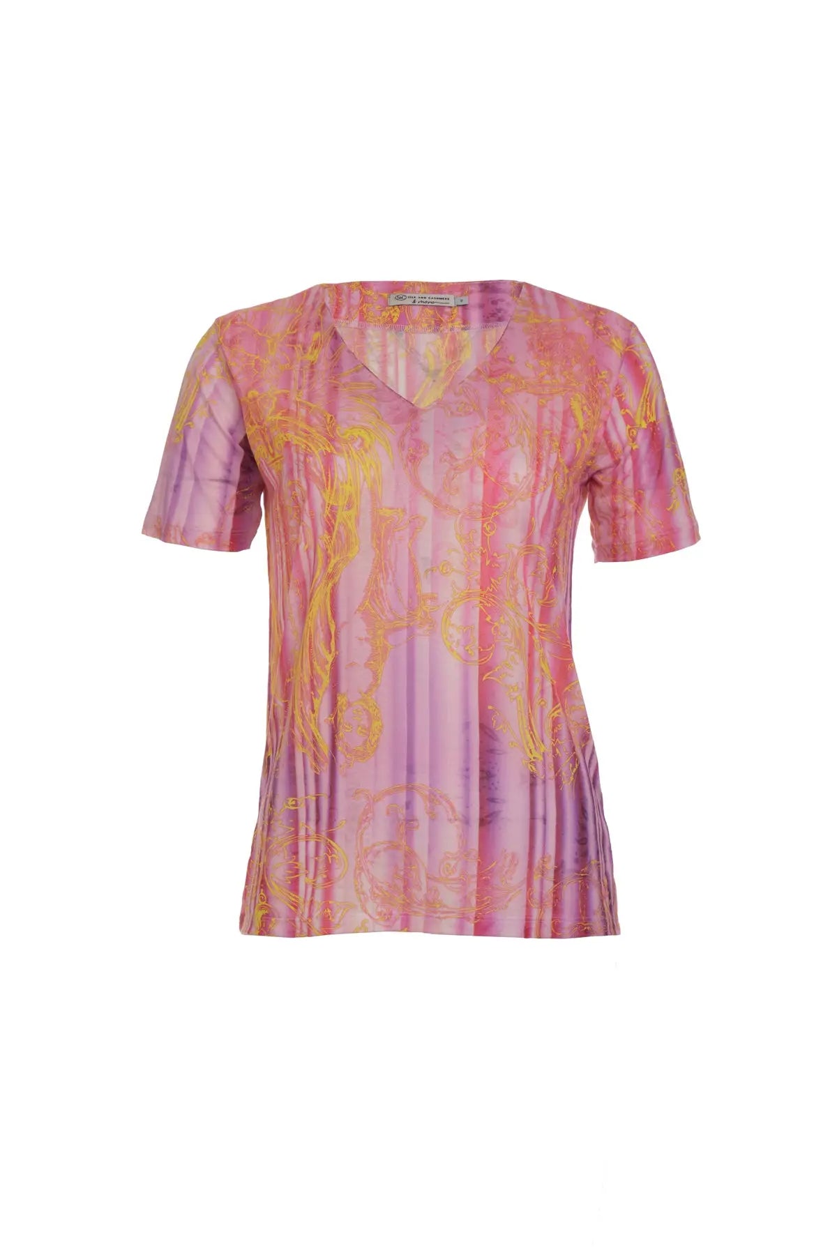 Gül Kurusu & More Sirena Etnik Baskılı Süper İnce Modal Kısa Kollu Tişört Silk and Cashmere