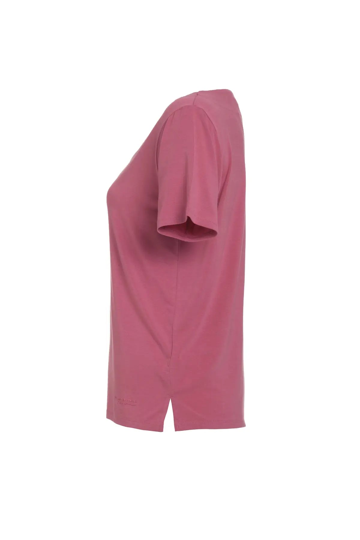 Gül Kurusu & More Tracy V Yaka Kısa Kollu Rahat Kesim Modal Tişört Silk and Cashmere