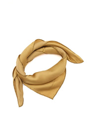 Hardal Saf İpek Düz Renk Kadın Küçük Eşarp 53 x 53 cm Silk and Cashmere