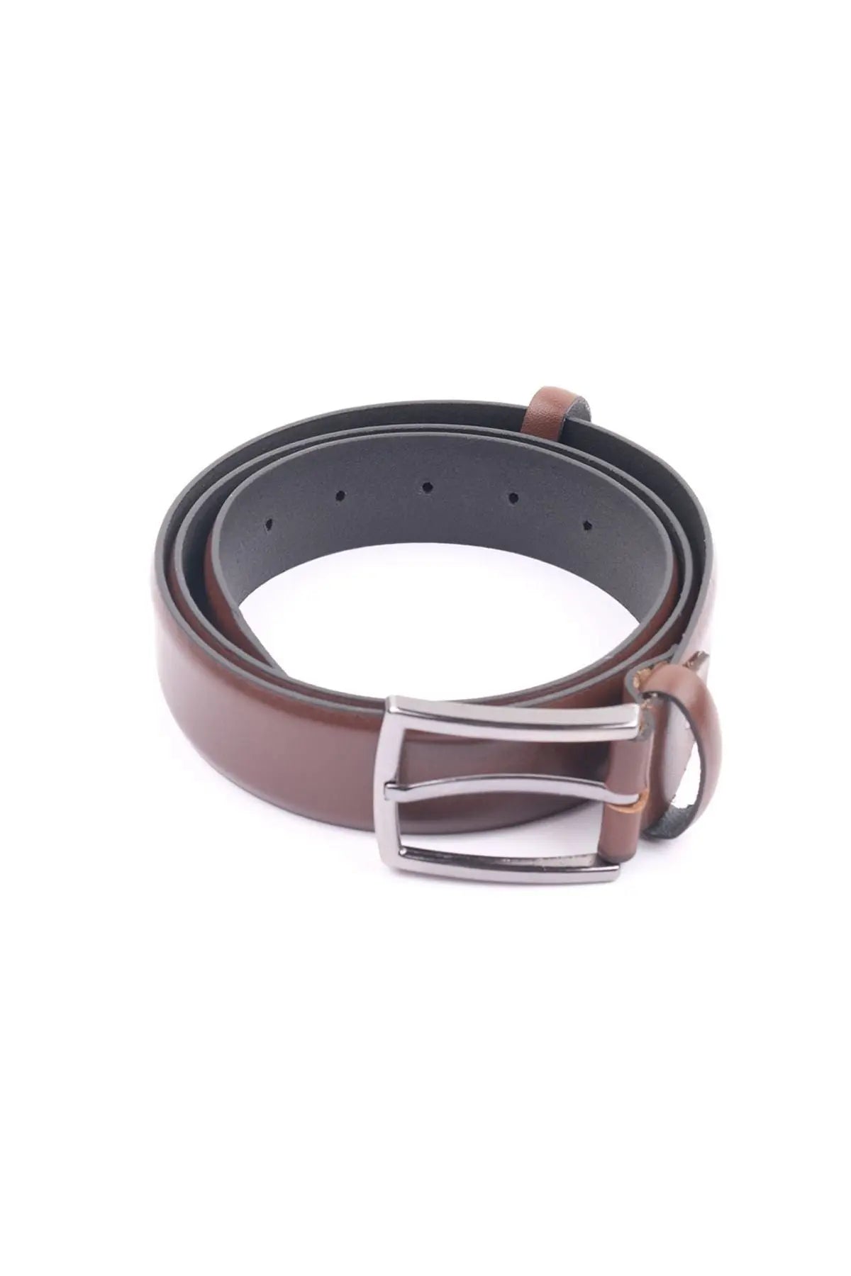 Kahverengi Leon Deri Erkek Kemer Silk and Cashmere