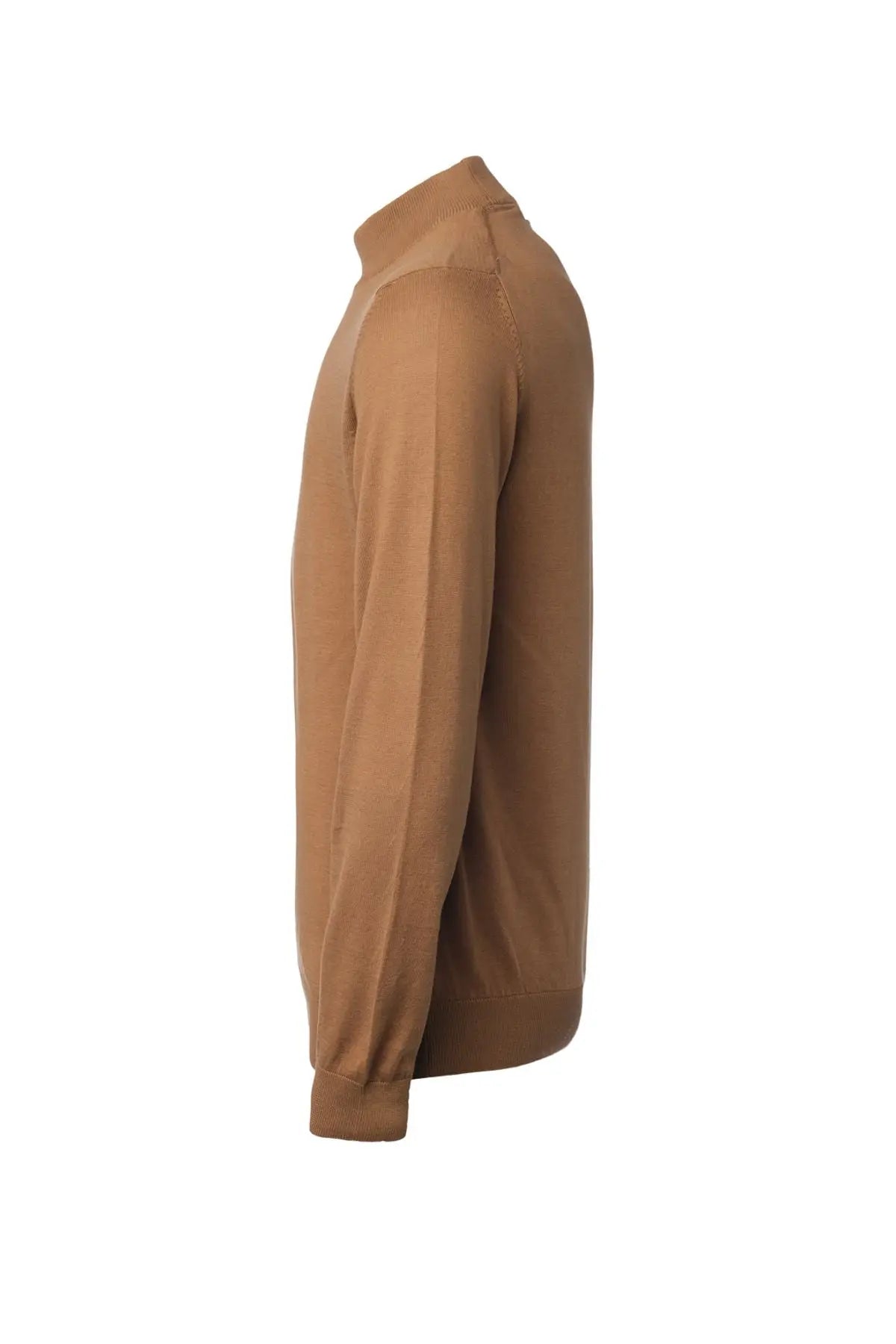 Kahverengi & More Clark Erkek Yarım Balıkçı Yaka Uzun Kollu Triko Silk and Cashmere