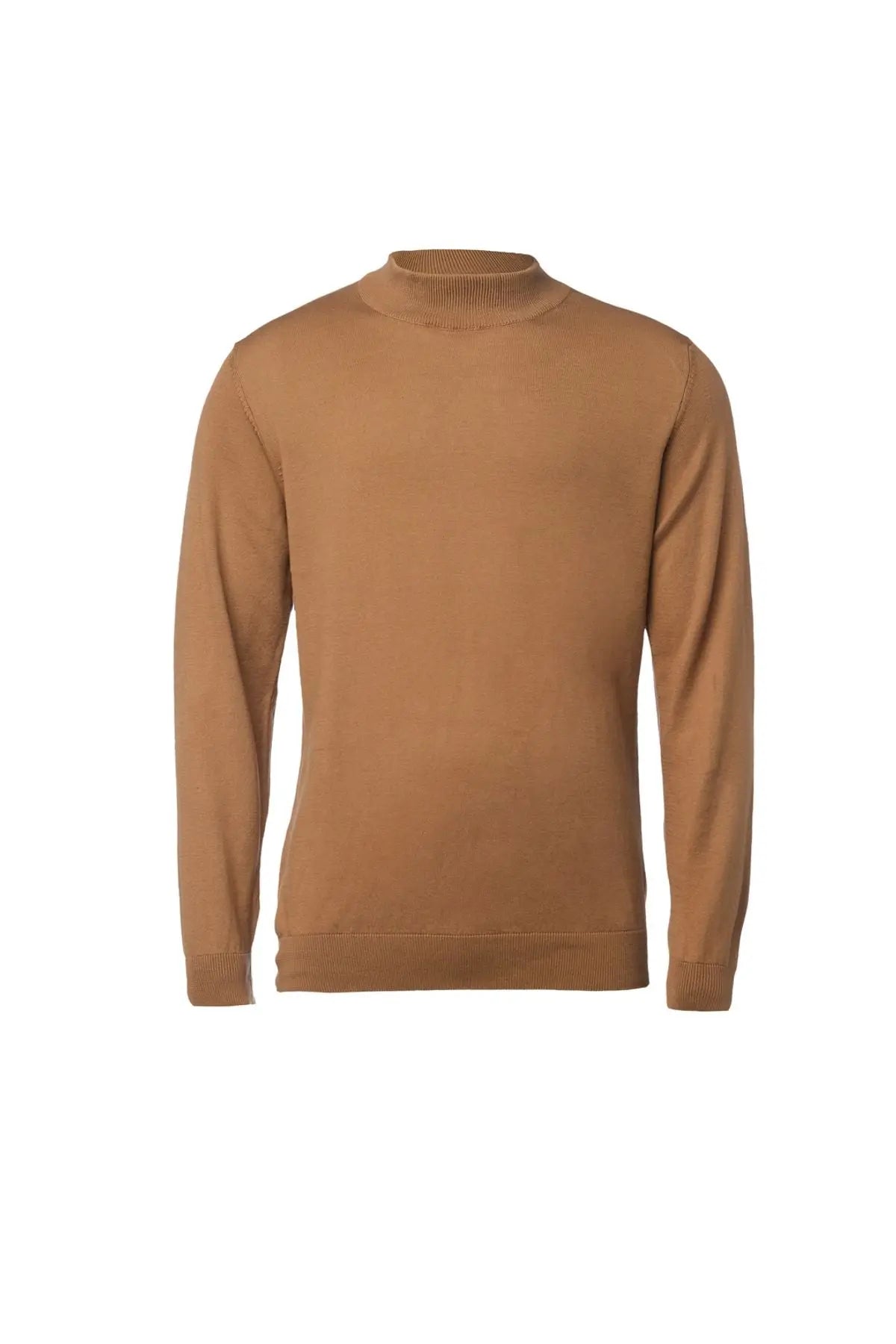 Kahverengi & More Clark Erkek Yarım Balıkçı Yaka Uzun Kollu Triko Silk and Cashmere