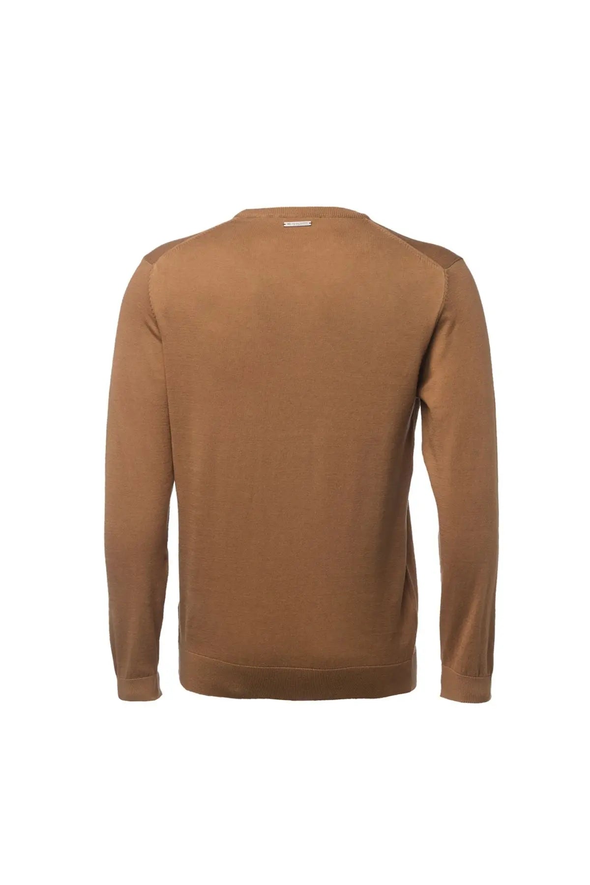 Kahverengi & More Clark Erkek Yuvarlak Yaka Uzun Kollu Erkek Triko Silk and Cashmere