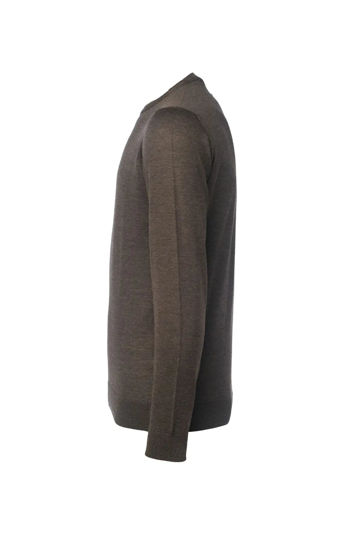 Kahverengi & More Matteo Yuvarlak Yaka Uzun Kollu Erkek Kazak Silk and Cashmere