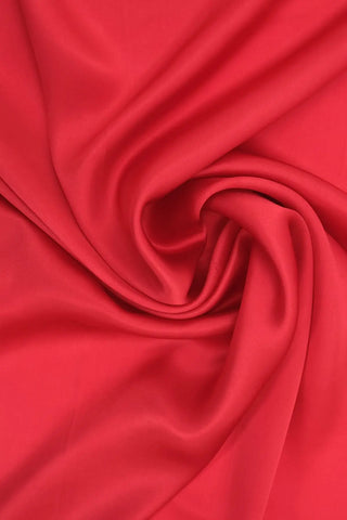 Kırmızı Saf İpek Düz Renk Kadın Kare Eşarp 90 x 90 cm Silk and Cashmere
