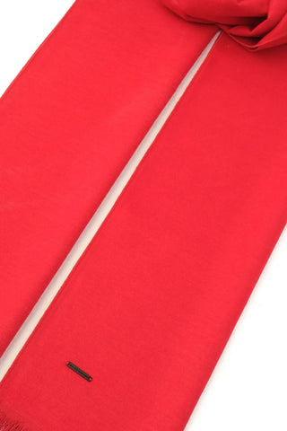 Kırmızı Saf İpek Tek Renk Lotus Atkı 30 x 180 cm Silk and Cashmere