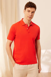 Kırmızı & More Johnny Erkek Kısa Kollu Polo Yaka Tişört Silk and Cashmere