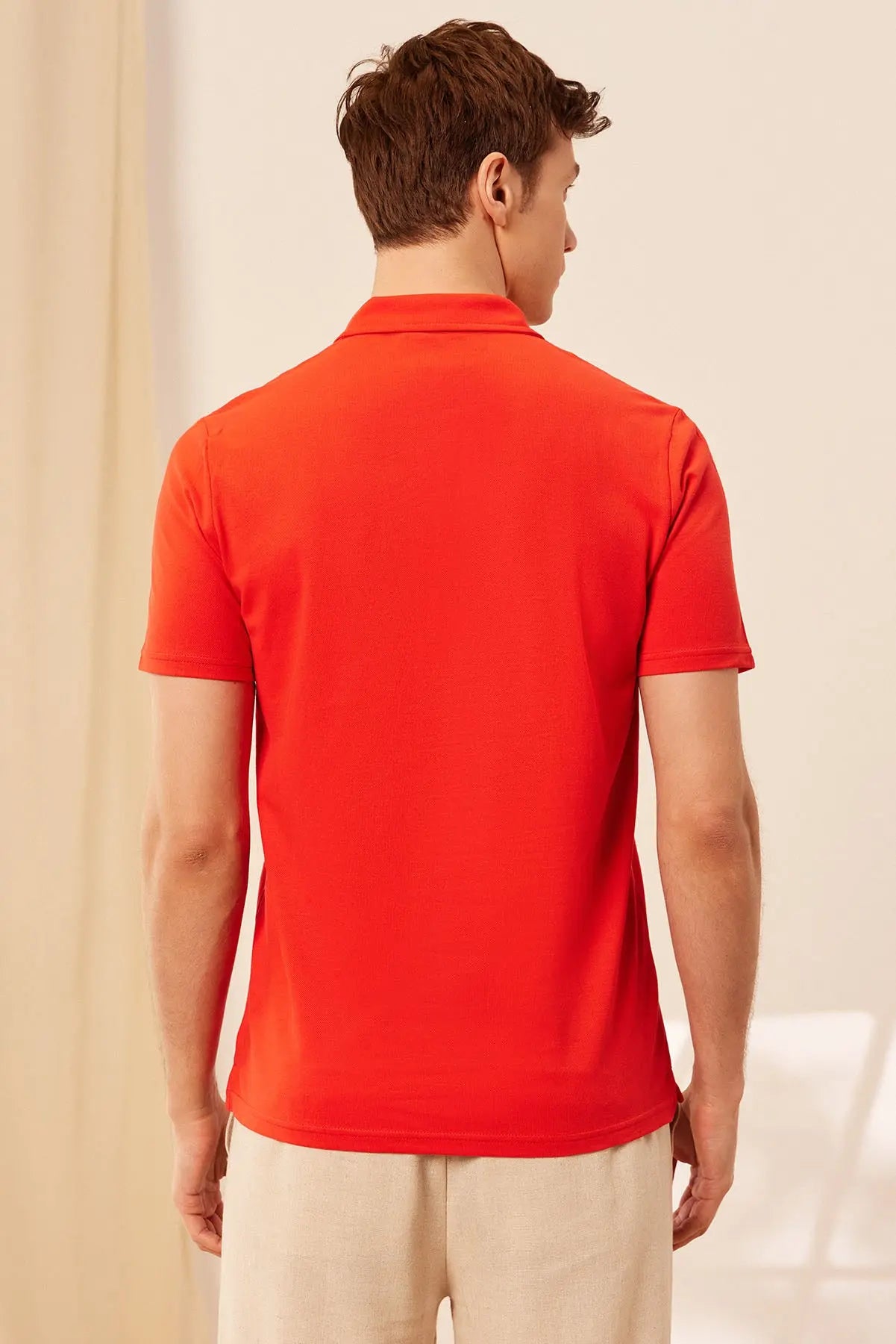 Kırmızı & More Johnny Erkek Kısa Kollu Polo Yaka Tişört Silk and Cashmere