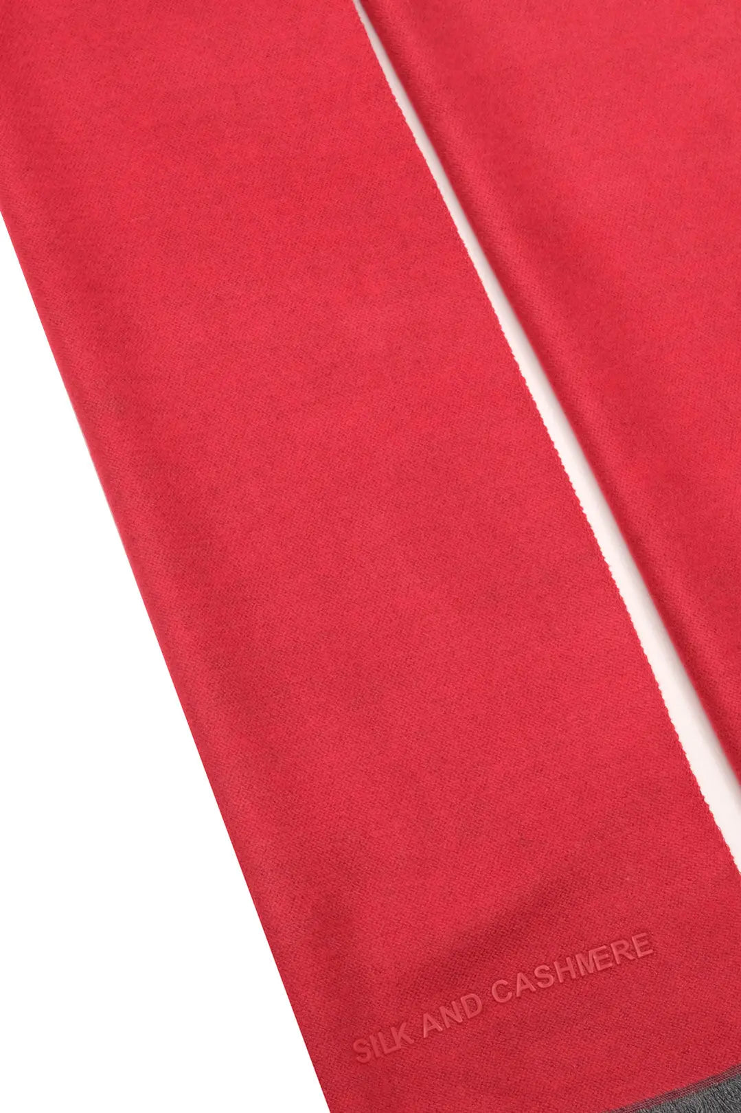 Kırmızı & More Vish Düz Renk Kaşkol Atkı 30 x 180 cm Silk and Cashmere