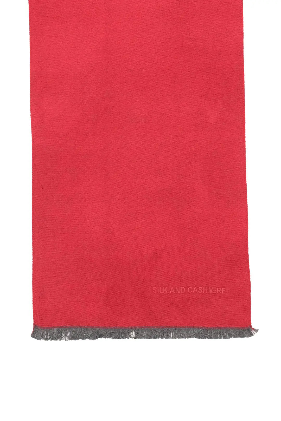 Kırmızı & More Vish Düz Renk Kaşkol Atkı 30 x 180 cm Silk and Cashmere