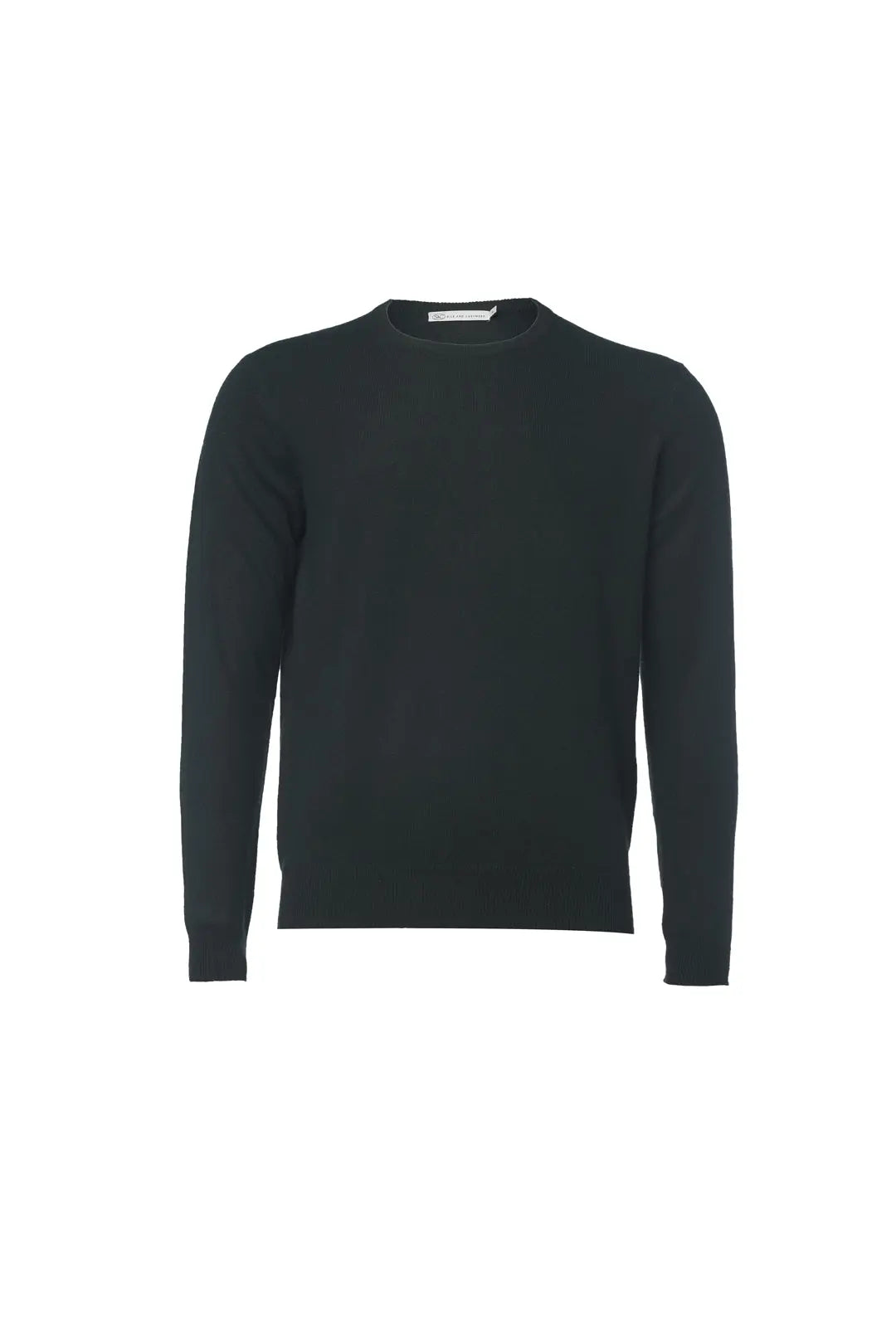 Koyu Yeşil Saf Kaşmir Yuvarlak Yaka Uzun Kollu Vincent Kazak Silk and Cashmere