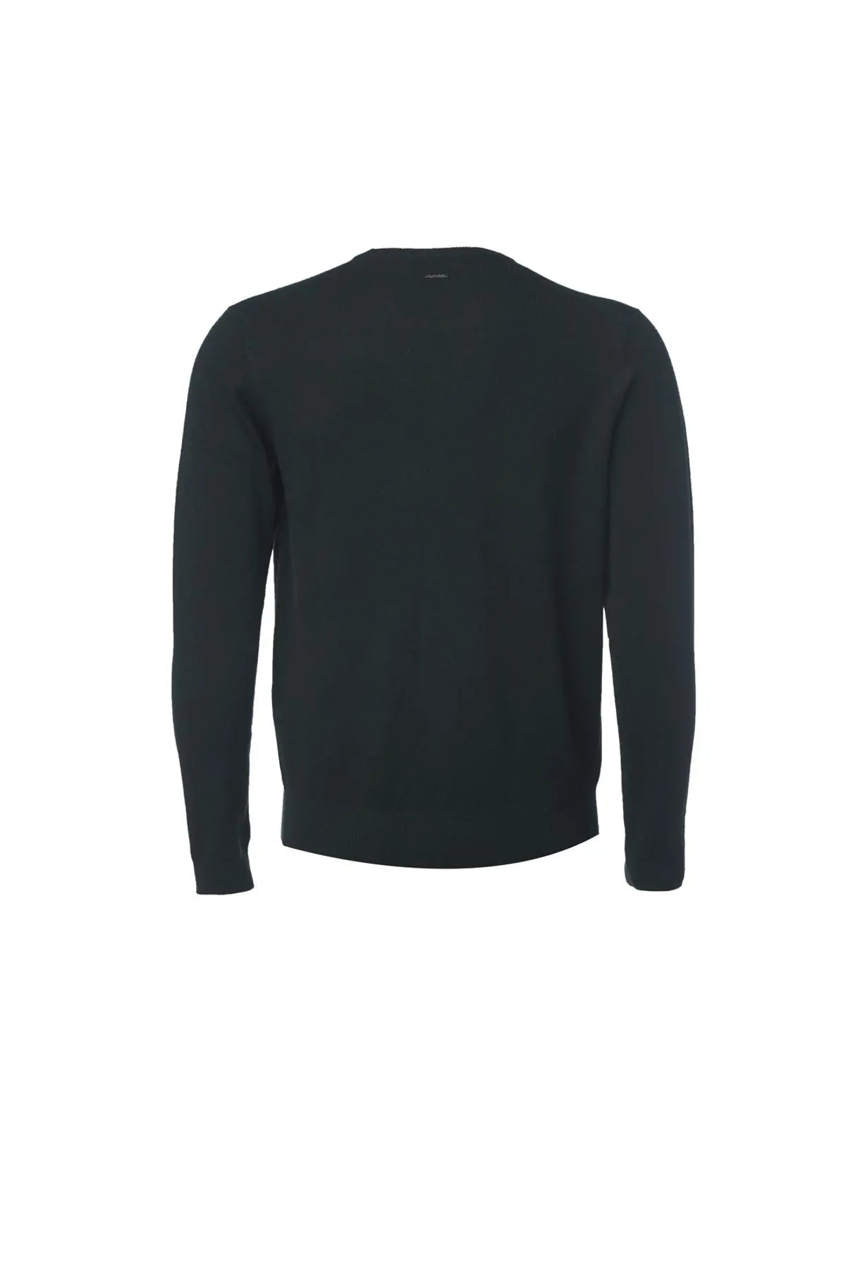 Koyu Yeşil Saf Kaşmir Yuvarlak Yaka Uzun Kollu Vincent Kazak Silk and Cashmere