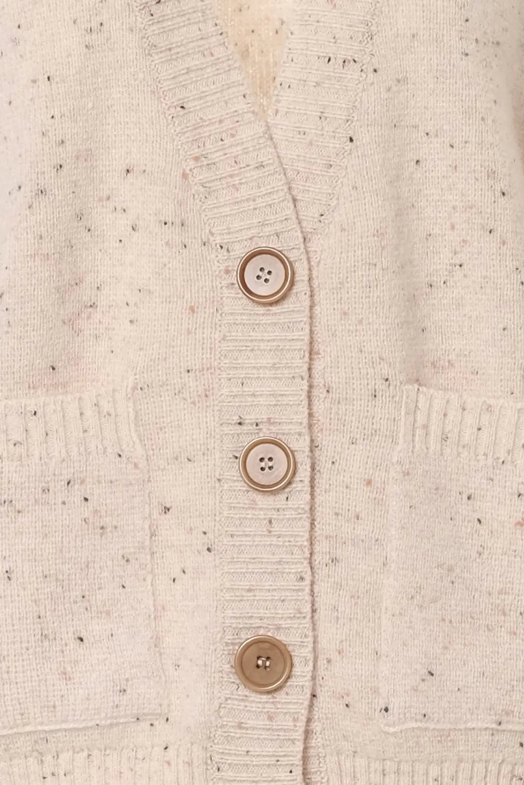 Kum Beji Aurora Avustralya Yünü Kaşmir Ribana Örgülü Uzun Kollu Kadın Hırka Silk and Cashmere