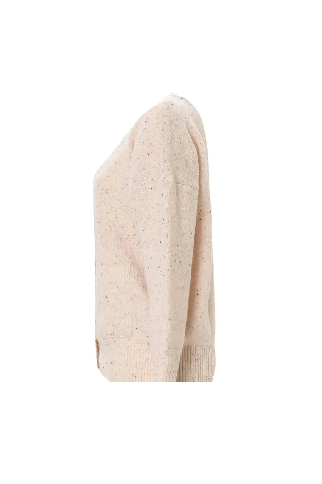 Kum Beji Aurora Avustralya Yünü Kaşmir Ribana Örgülü Uzun Kollu Kadın Hırka Silk and Cashmere