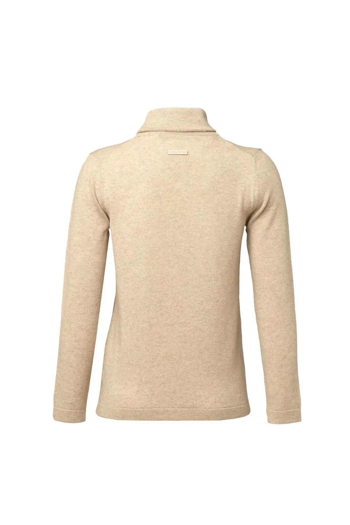 Kum Beji Kaşmir ve Avustralya Yünü Carole  Balıkçı Yaka Uzun Kollu Kazak Silk and Cashmere