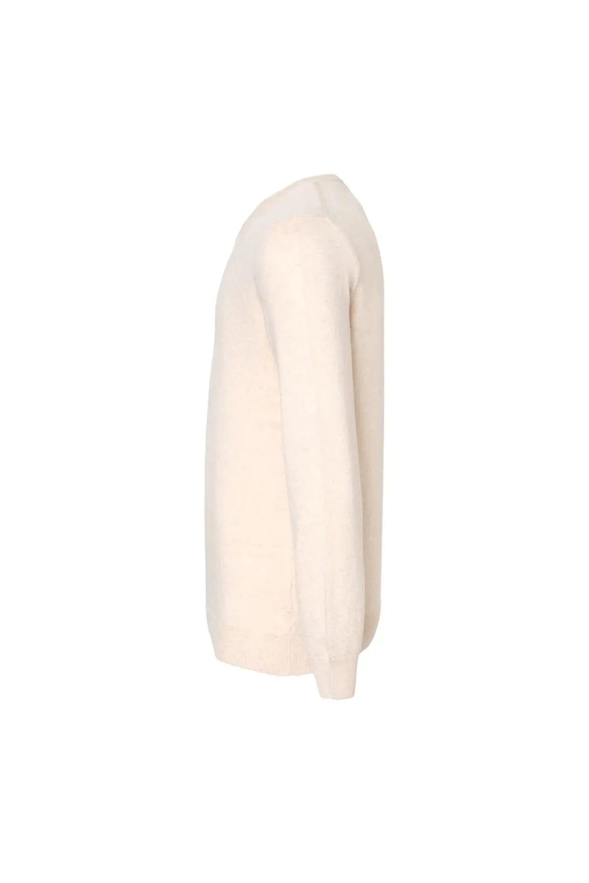 Kum Beji Saf Kamir Gregory V Yaka Uzun Kollu Erkek Kazak Silk and Cashmere