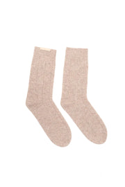 Kum Beji Saf Kaşmir Ribanalı Kadın Çorap Silk and Cashmere