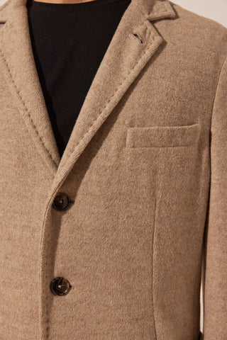 Kum Beji Tricennial Merino Yünü Kaşmir İtalyan Kesim Astarsız Dokuma Erkek Ceket Silk and Cashmere