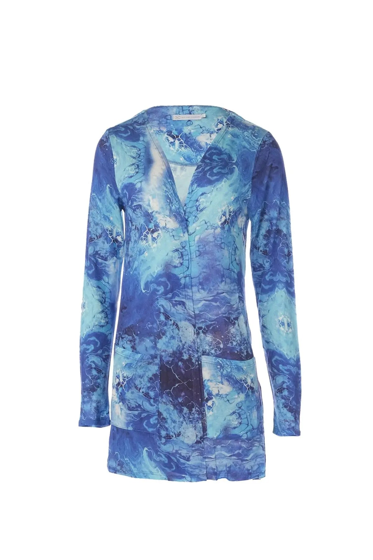 Lacivert İpek Karışımlı Desenli Sirena Penye Hırka Silk and Cashmere