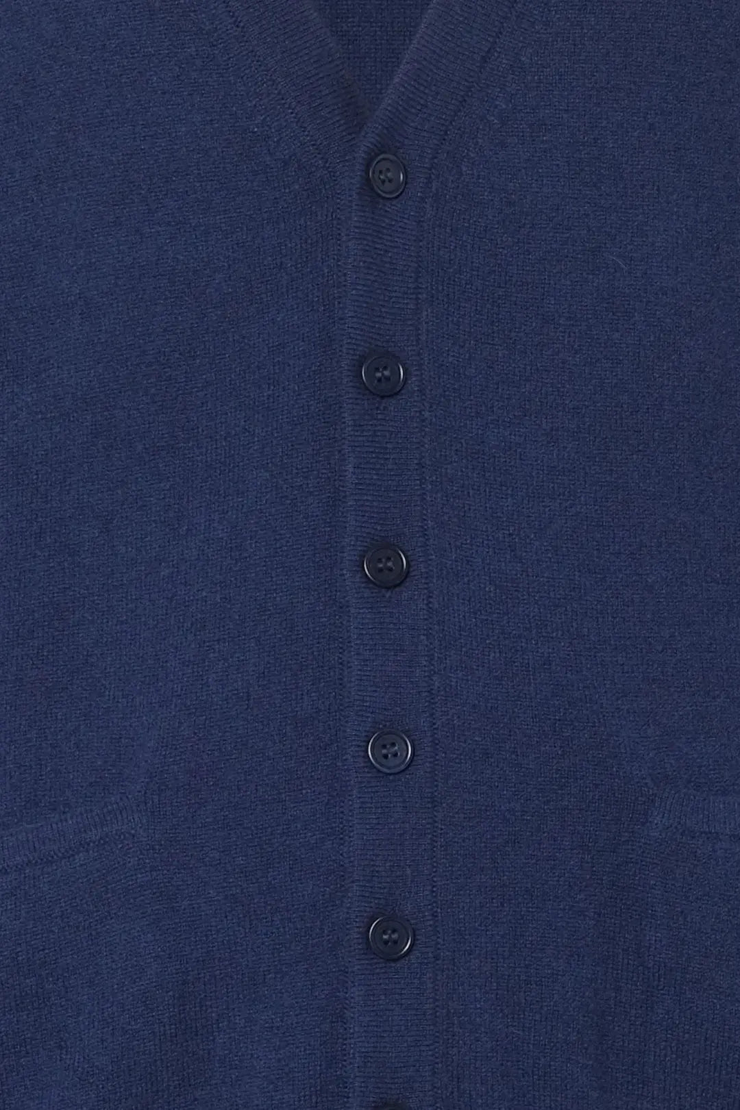 Lacivert Jan Saf Kamir V Yaka Erkek Yelek Silk and Cashmere