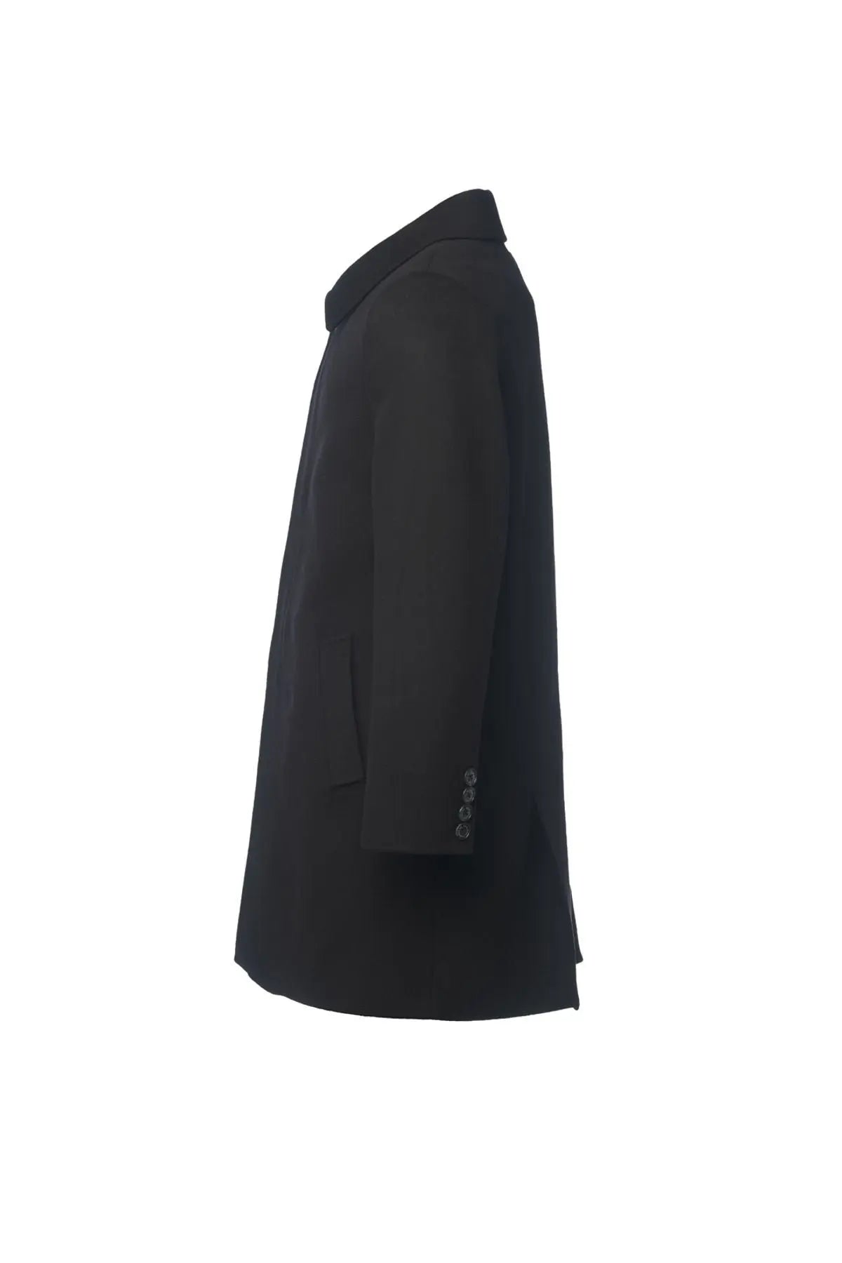 Lacivert Kaşmir Karışımlı Erkek Kaban Silk and Cashmere