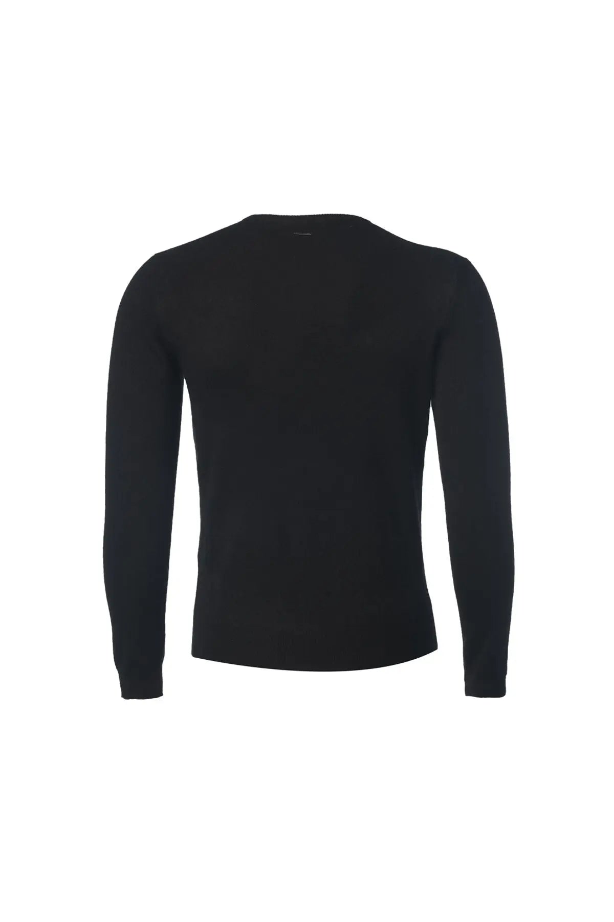 Lacivert Saf Kamir Yuvarlak Yaka Uzun Kollu Vincent Kazak Silk and Cashmere