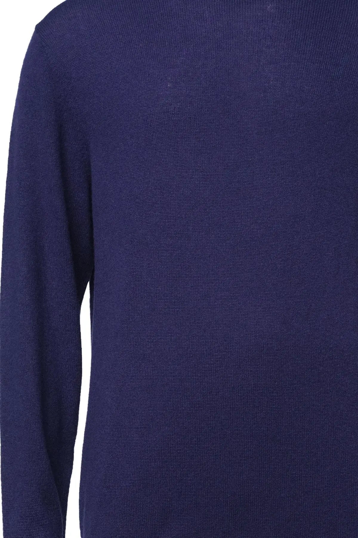 Lacivert Saf Kamir Yuvarlak Yaka Uzun Kollu Vincent Kazak Silk and Cashmere