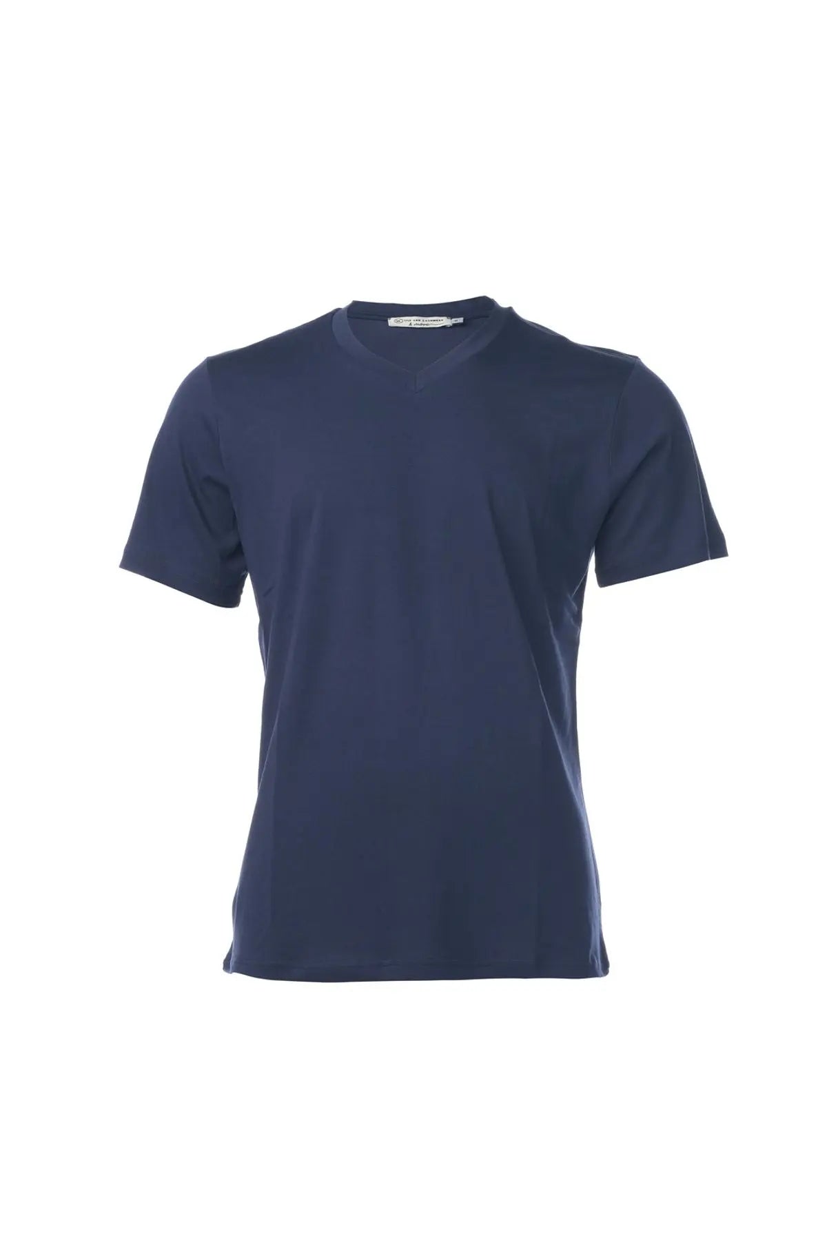 Lacivert & More Erkek V Yaka  Kısa Kollu Pamuk Tişört Silk and Cashmere