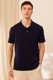 Lacivert & More Johnny Erkek Kısa Kollu Polo Yaka Tişört Silk and Cashmere