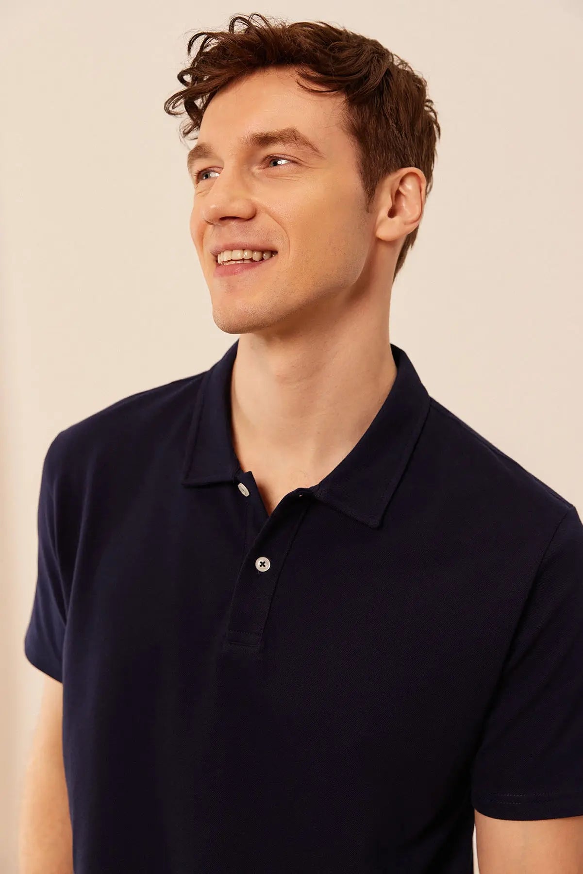 Lacivert & More Johnny Erkek Kısa Kollu Polo Yaka Tişört Silk and Cashmere