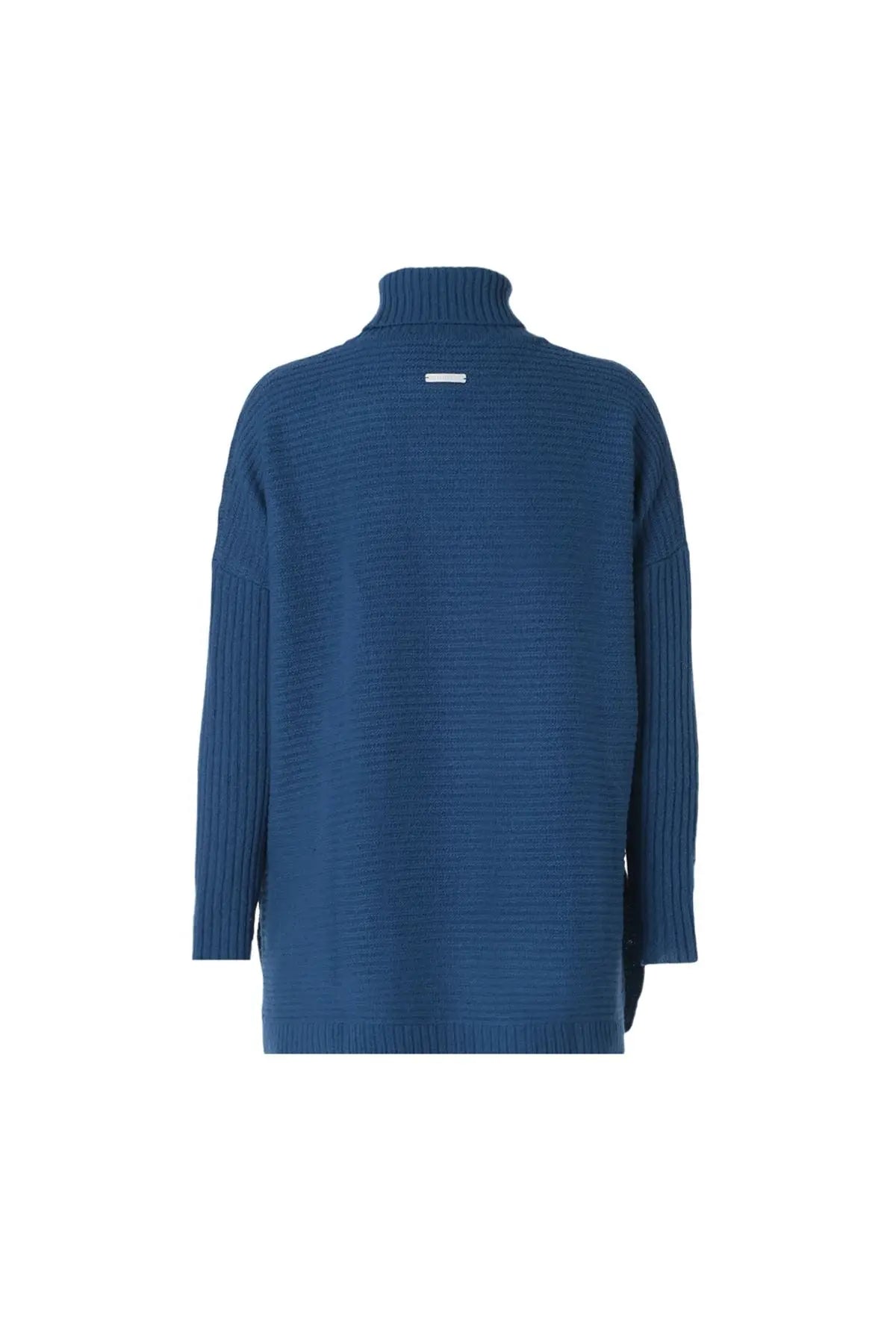 Mavi Fabiana Yün Ribana Detaylı Balıkçı Yaka Uzun Kollu Kazak Silk and Cashmere