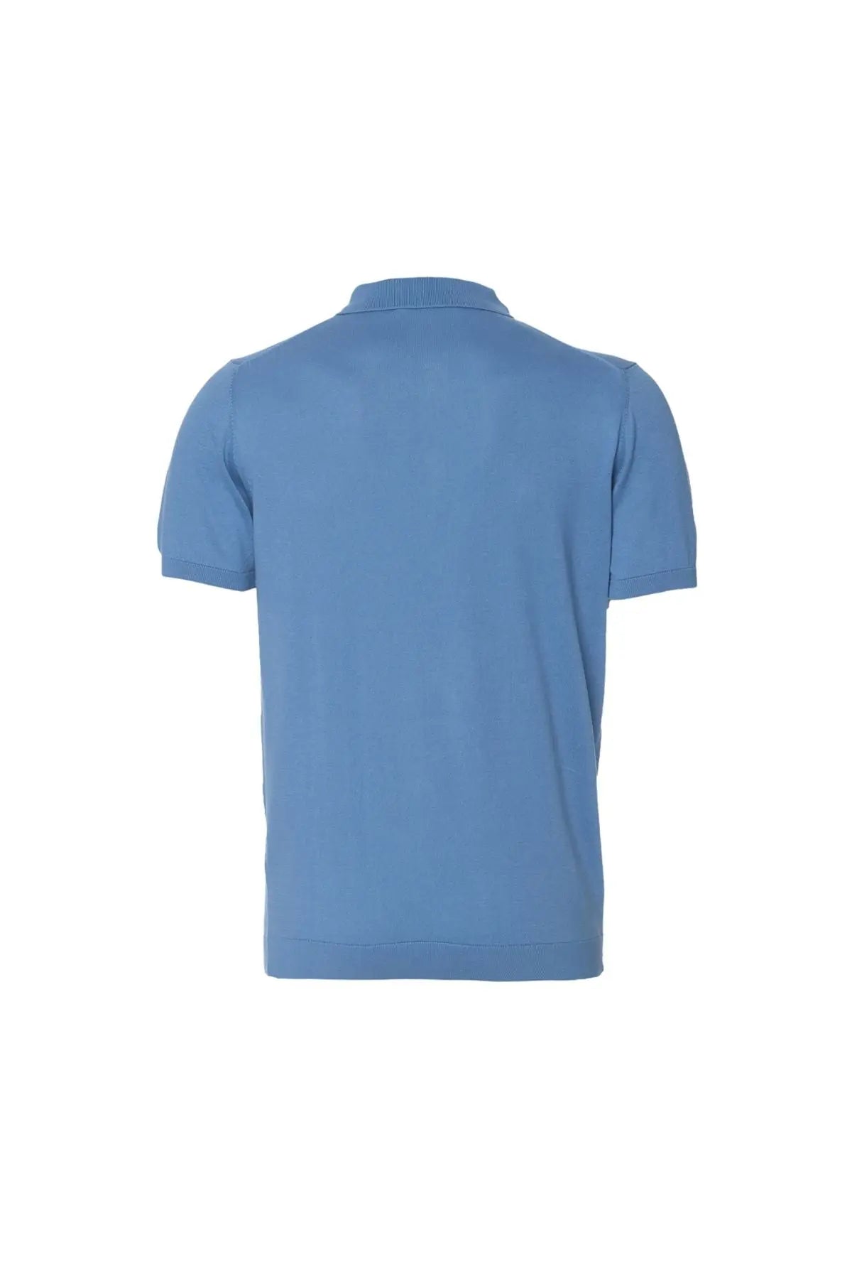 Mavi İpek Pamuk Polo Yaka Kısa Kollu Quentin Erkek Triko Tişört Silk and Cashmere