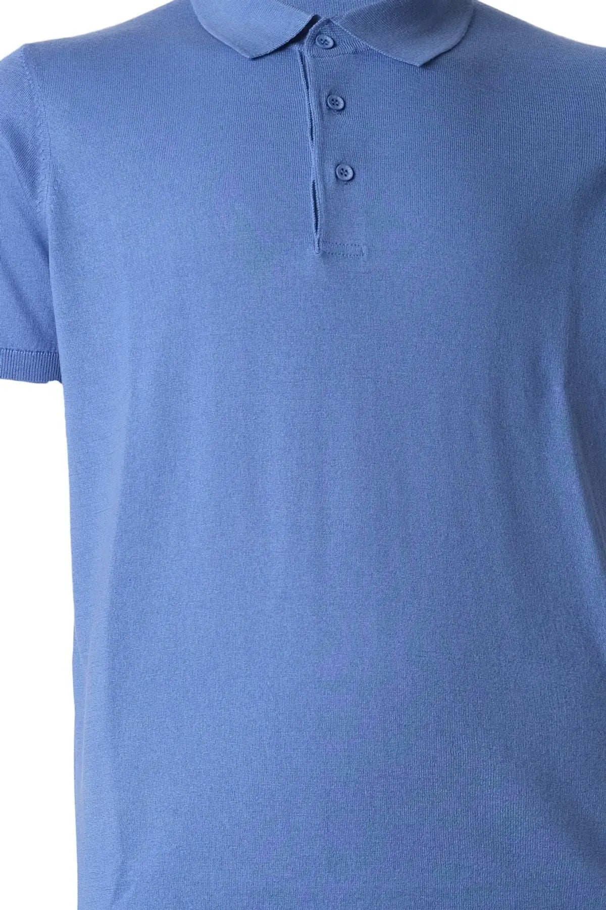 Mavi Kaşmir İpek Utku Kısa Kollu Polo Yaka Triko Silk and Cashmere