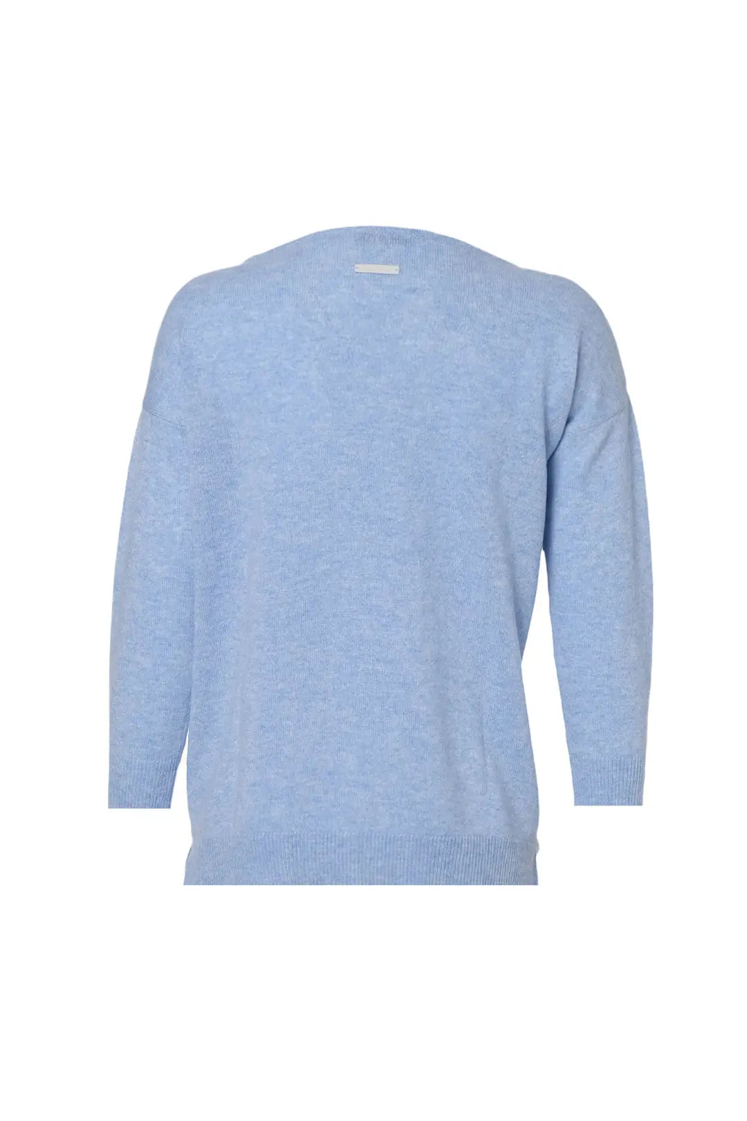 Mavi Saf Kaşmir Isabella Kayık Yaka Uzun Kollu Kadın Kazak Silk and Cashmere