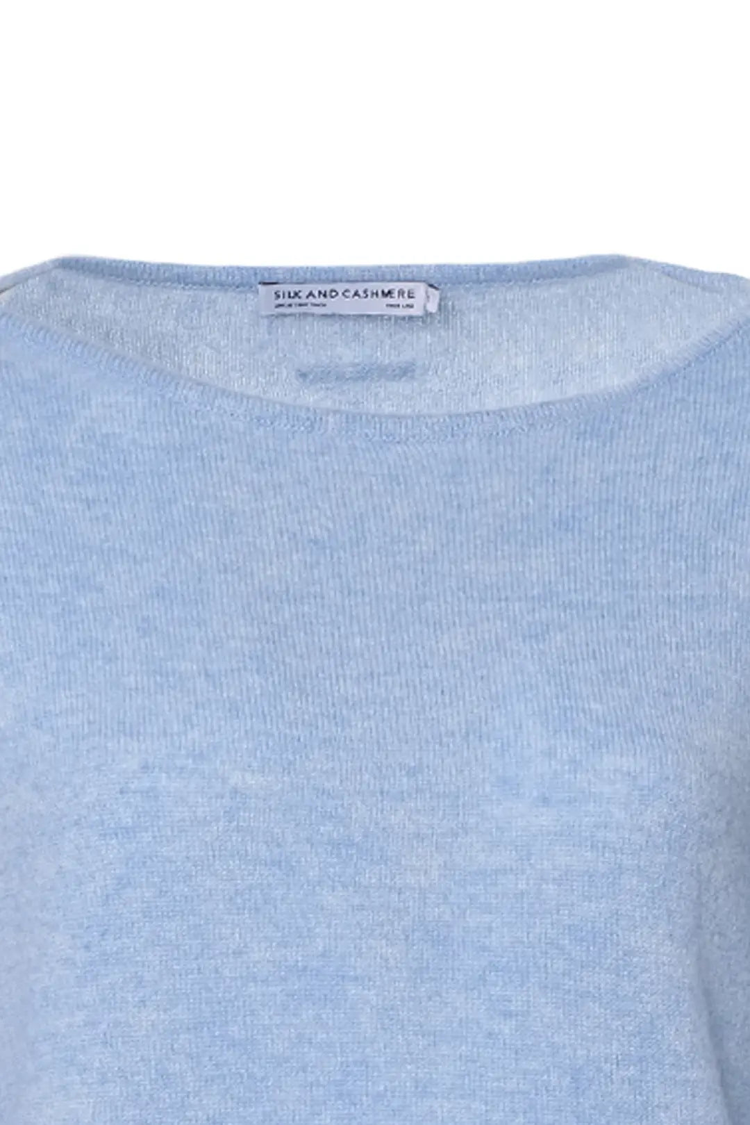 Mavi Saf Kaşmir Isabella Kayık Yaka Uzun Kollu Kadın Kazak Silk and Cashmere