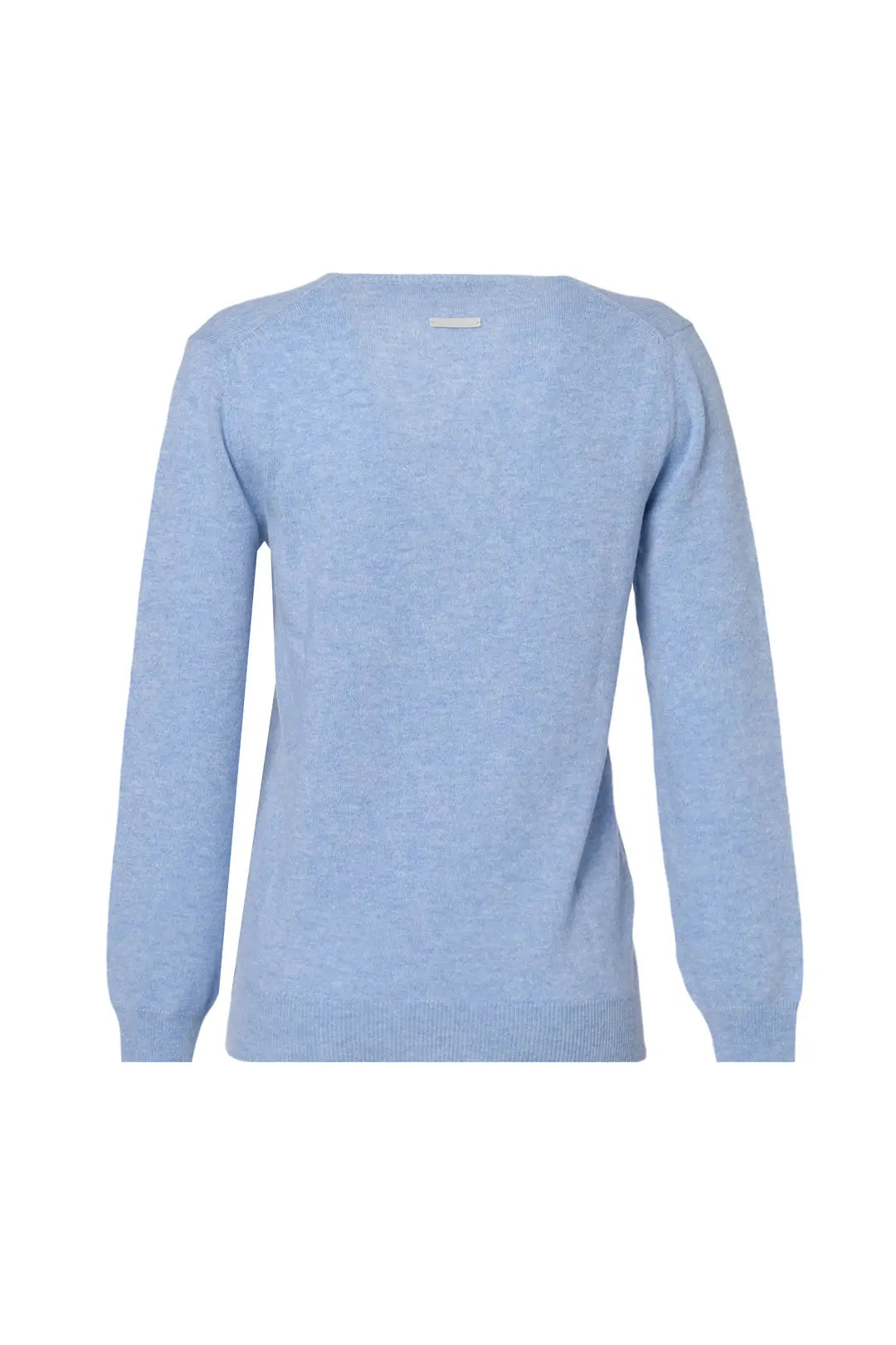 Mavi Saf Kaşmir Veronique V Yaka Uzun Kollu Kadın Kazak Silk and Cashmere