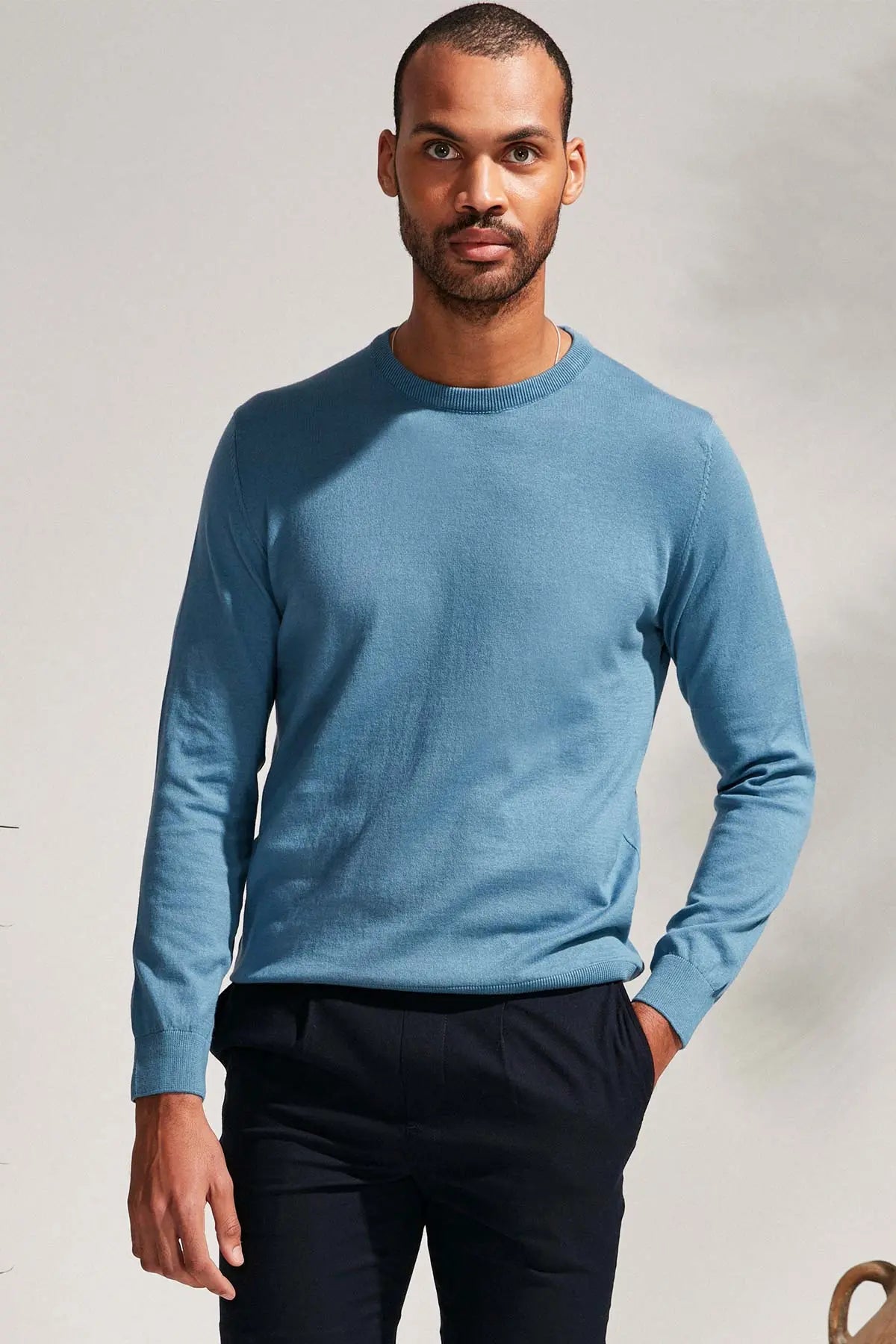 Mavi & More Clark Erkek Yuvarlak Yaka Uzun Kollu Erkek Triko Silk and Cashmere