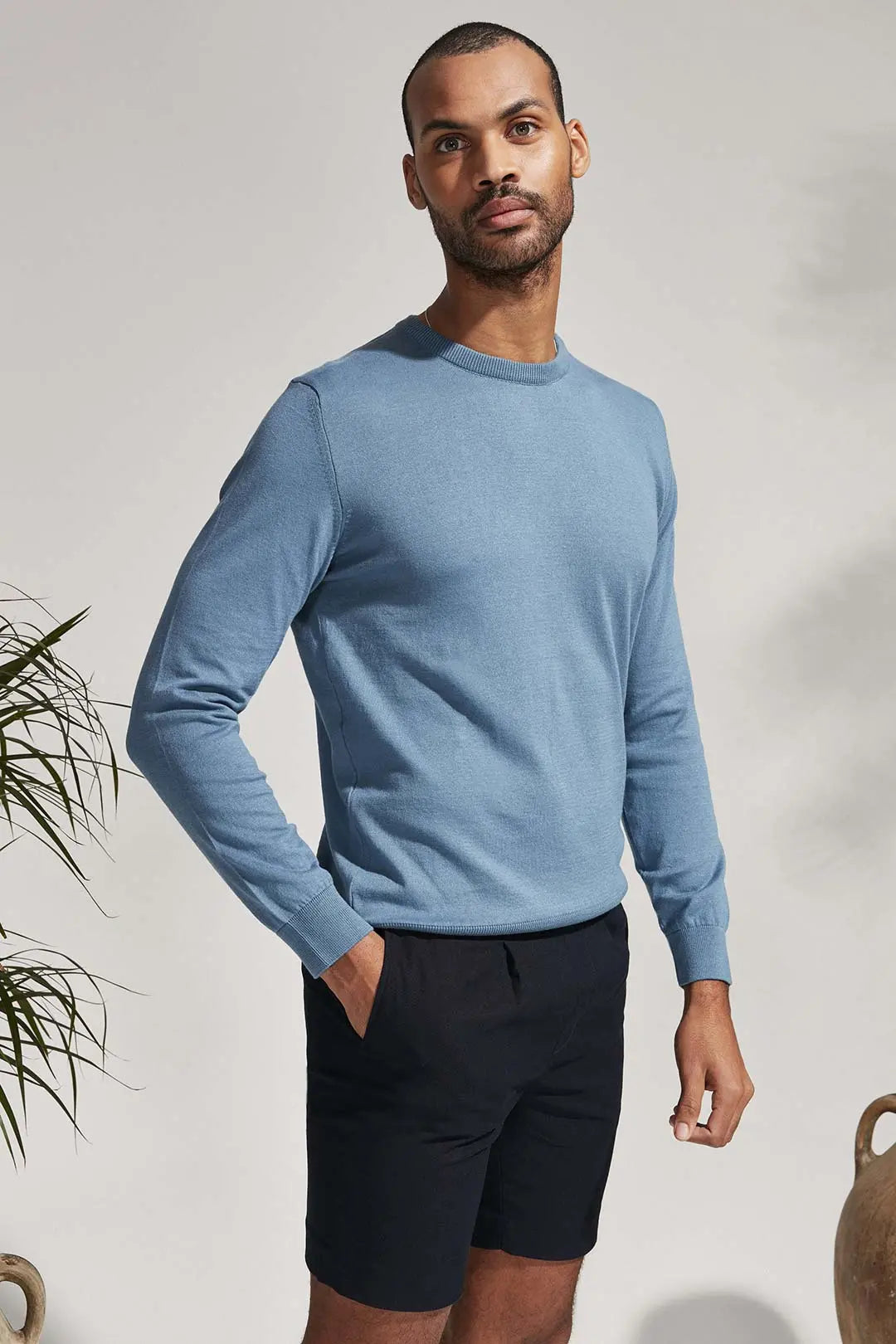 Mavi & More Clark Erkek Yuvarlak Yaka Uzun Kollu Erkek Triko Silk and Cashmere