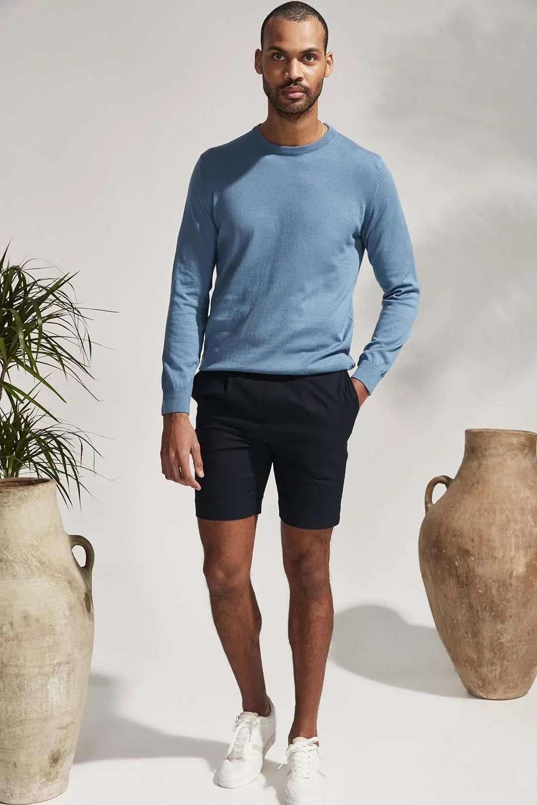 Mavi & More Clark Erkek Yuvarlak Yaka Uzun Kollu Erkek Triko Silk and Cashmere