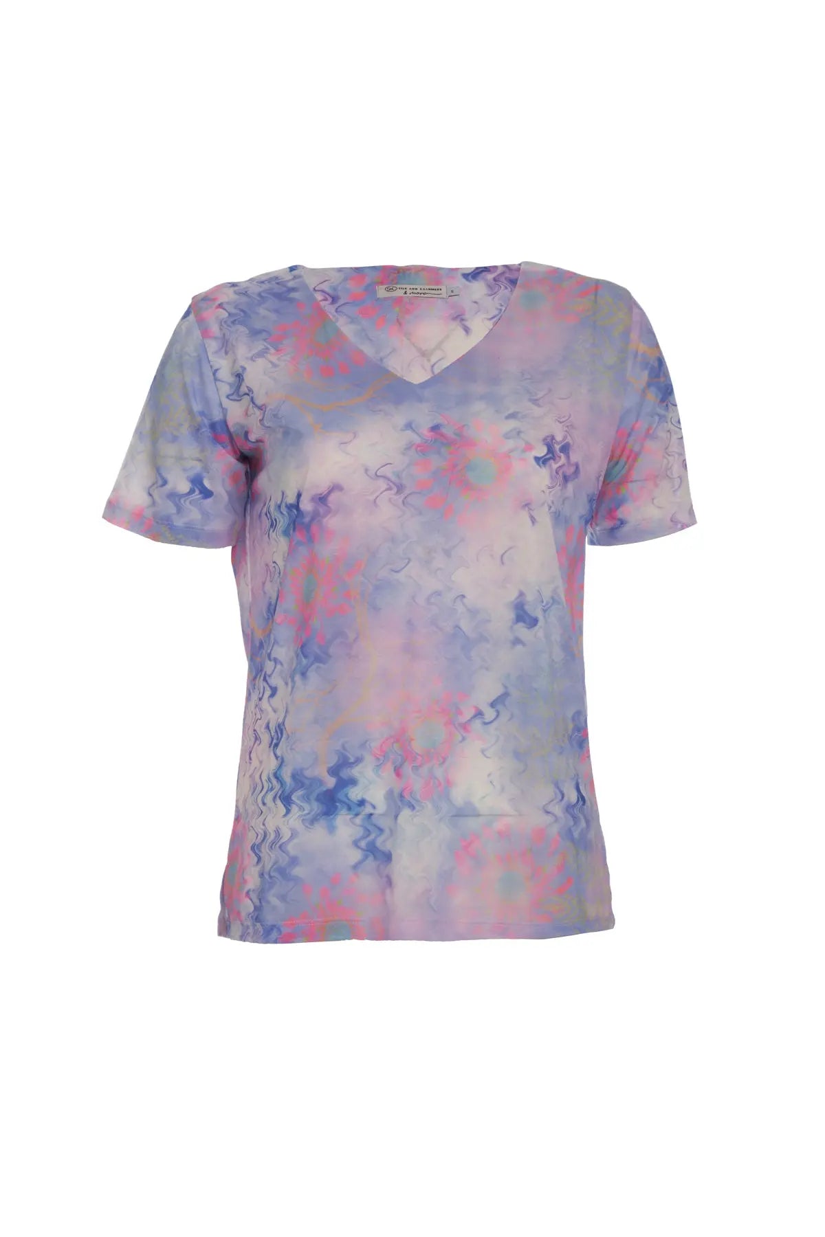 Mavi & More Sirena Etnik Baskılı Süper İnce Modal Kısa Kollu Tişört Silk and Cashmere