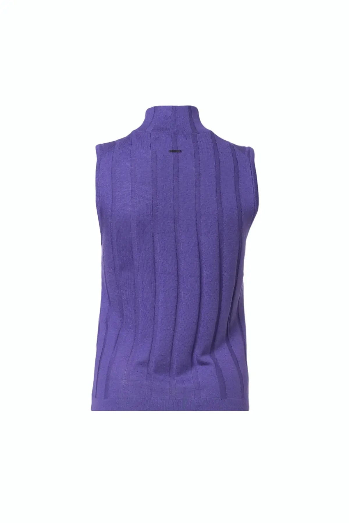 Menekşe Aleyna İpek Kaşmir Yarım Balıkçı Yaka Ribanalı Kolsuz Kadın Triko Silk and Cashmere