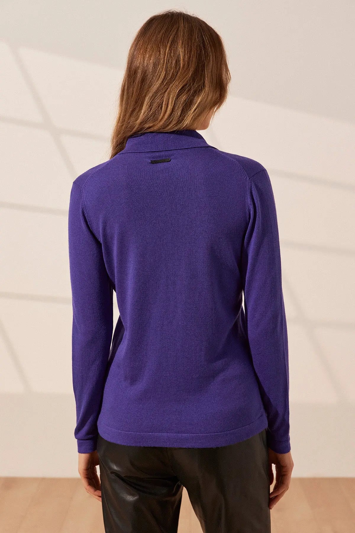 Menekşe İpek ve Kaşmir Aleyna Uzun Kollu Kadın Gömlek Silk and Cashmere