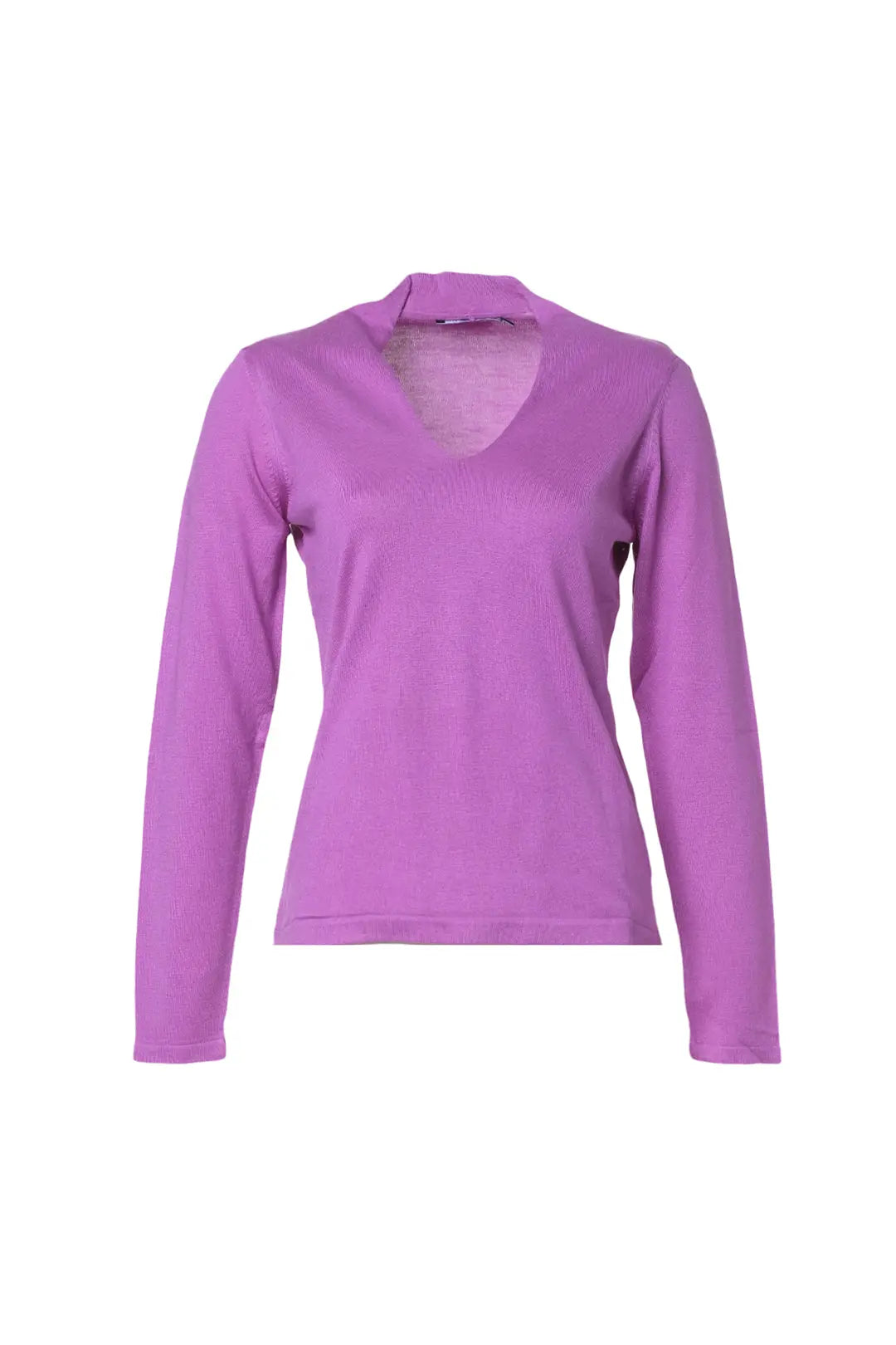 Mor Aleyna İpek ve Kaşmir V Yaka Uzun Kollu Kadın Triko Silk and Cashmere