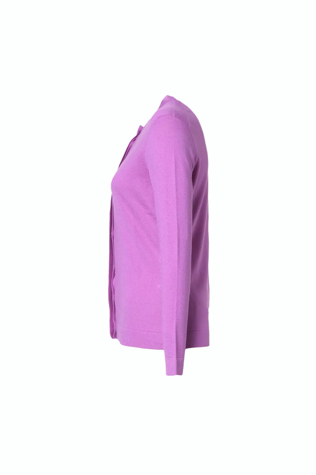 Mor Aleyna İpek ve Kaşmir Yuvarlak Yaka Uzun Kollu  Kadın Hırka Silk and Cashmere