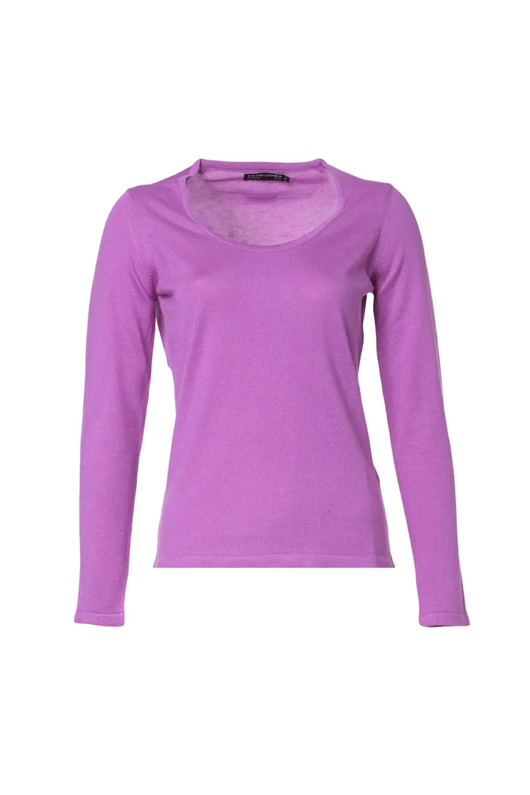 Mor İpek ve Kaşmir Aleyna Yuvarlak Yaka Uzun Kollu Kadın Triko Silk and Cashmere