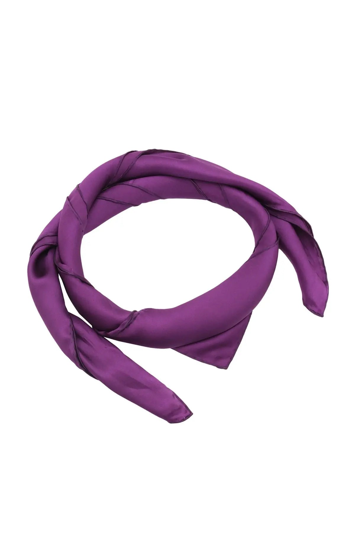 Mor Saf İpek Düz Renk Kadın Kare Eşarp 90 x 90 cm Silk and Cashmere