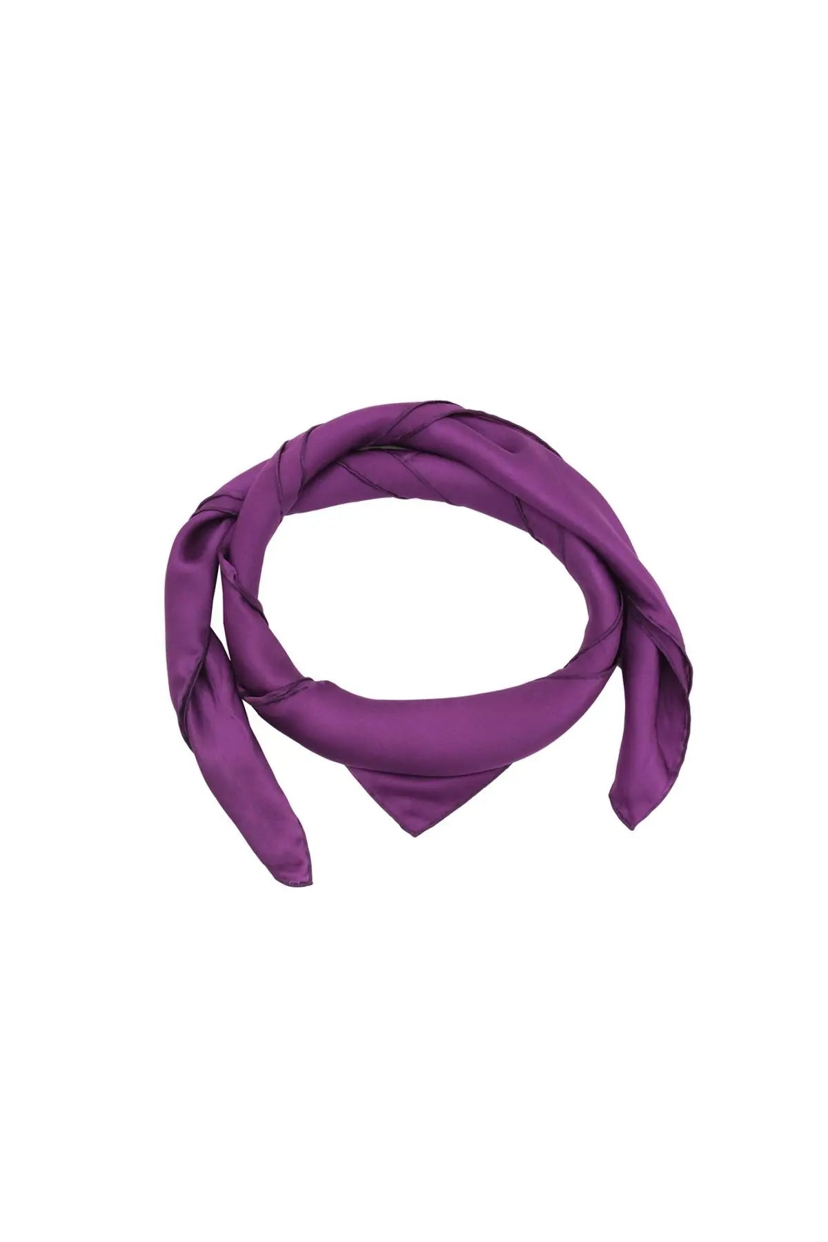 Mor Saf İpek Düz Renk Kadın Kare Eşarp 90 x 90 cm Silk and Cashmere