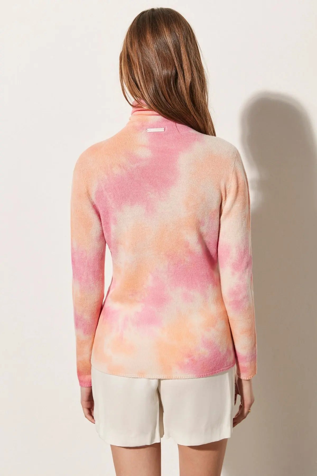 Pembe & More Saf Yün Balıkçı Yaka Uzun Kollu Degrade Kazak Silk and Cashmere