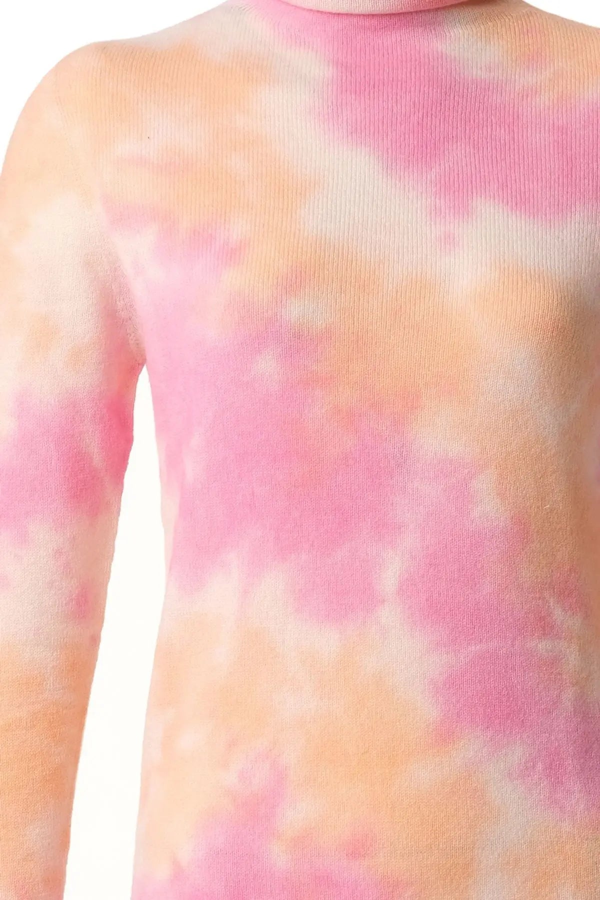 Pembe & More Saf Yün Balıkçı Yaka Uzun Kollu Degrade Kazak Silk and Cashmere