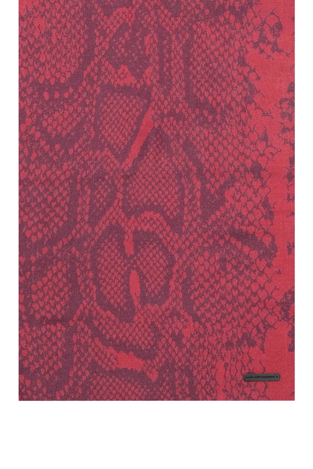 Renkli Jas İpek Yün Yılan Desenli Şal 70 x 180 cm Silk and Cashmere